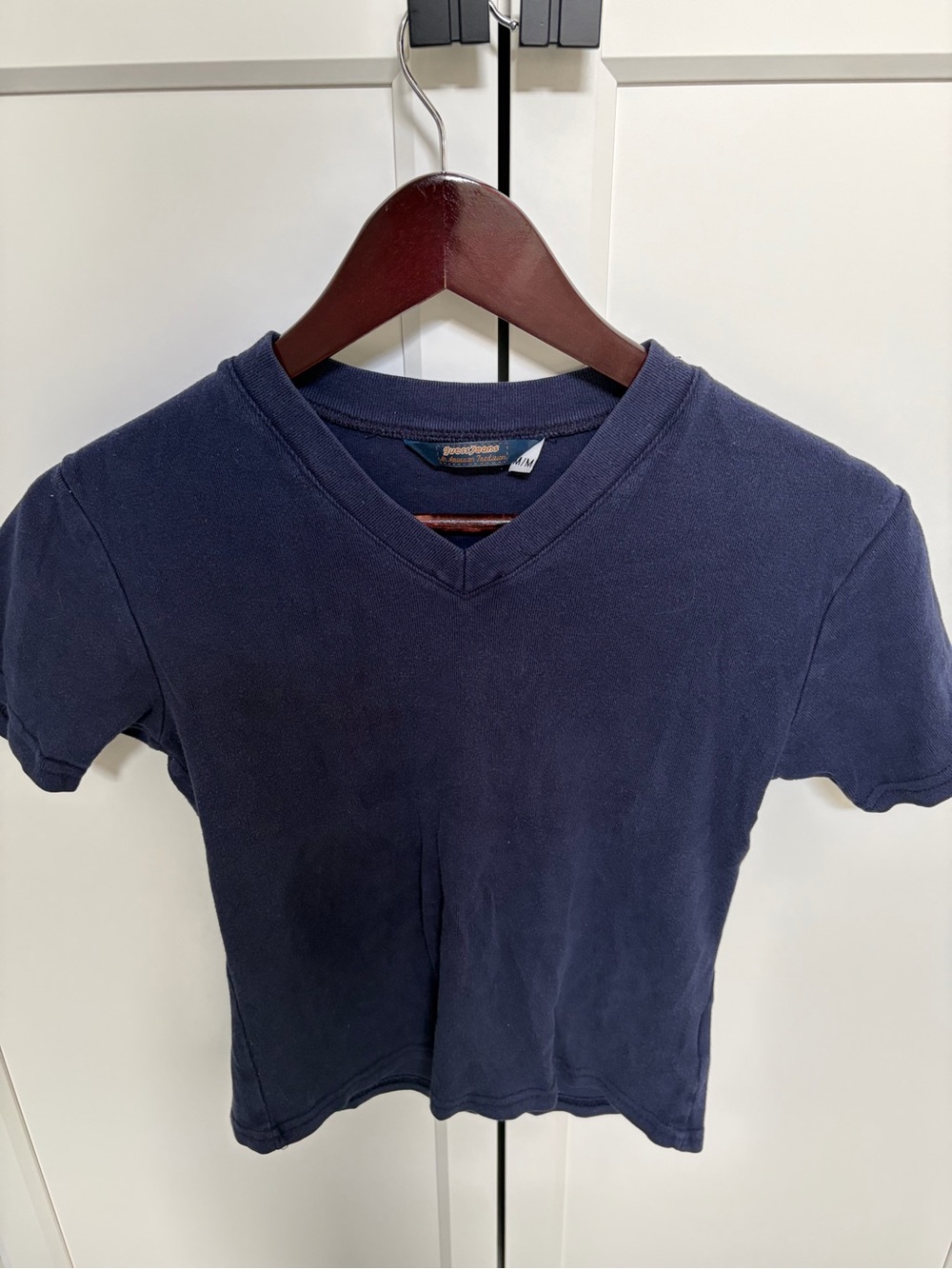 Guess Navy V-Neck Short Sleeve Tee